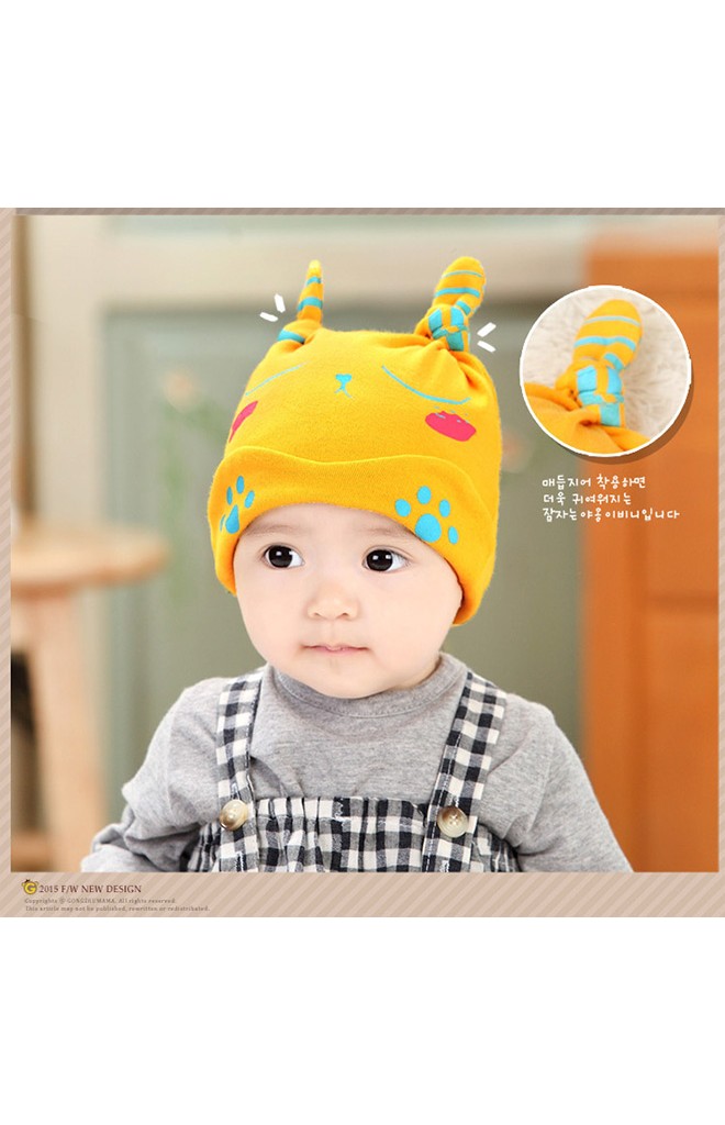 หมวกเด็กเล็กลายหมี แต่งหูยาวๆ จาก GZMM