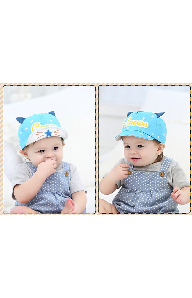 หมวกแก๊ปลายมงกุฎ แต่งหูและหน้าแมว ปักอักษร Crown จาก GZMM