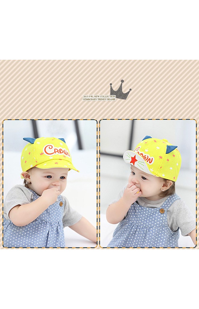 หมวกแก๊ปลายมงกุฎ แต่งหูและหน้าแมว ปักอักษร Crown จาก GZMM