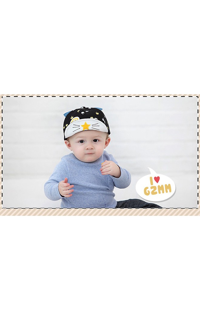 หมวกแก๊ปลายมงกุฎ แต่งหูและหน้าแมว ปักอักษร Crown จาก GZMM