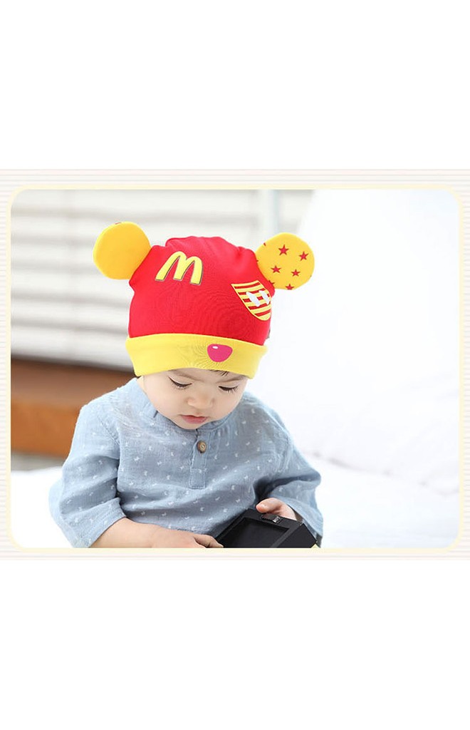 หมวกบีนนี่แต่งหูมิกกี้ สกรีนอักษร M