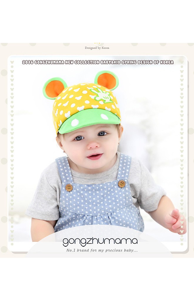 หมวกแก๊ปมิกกี้ ตัวหมวกสกีนลายมิกกี้ แต่งหูน่ารักจาก GZMM