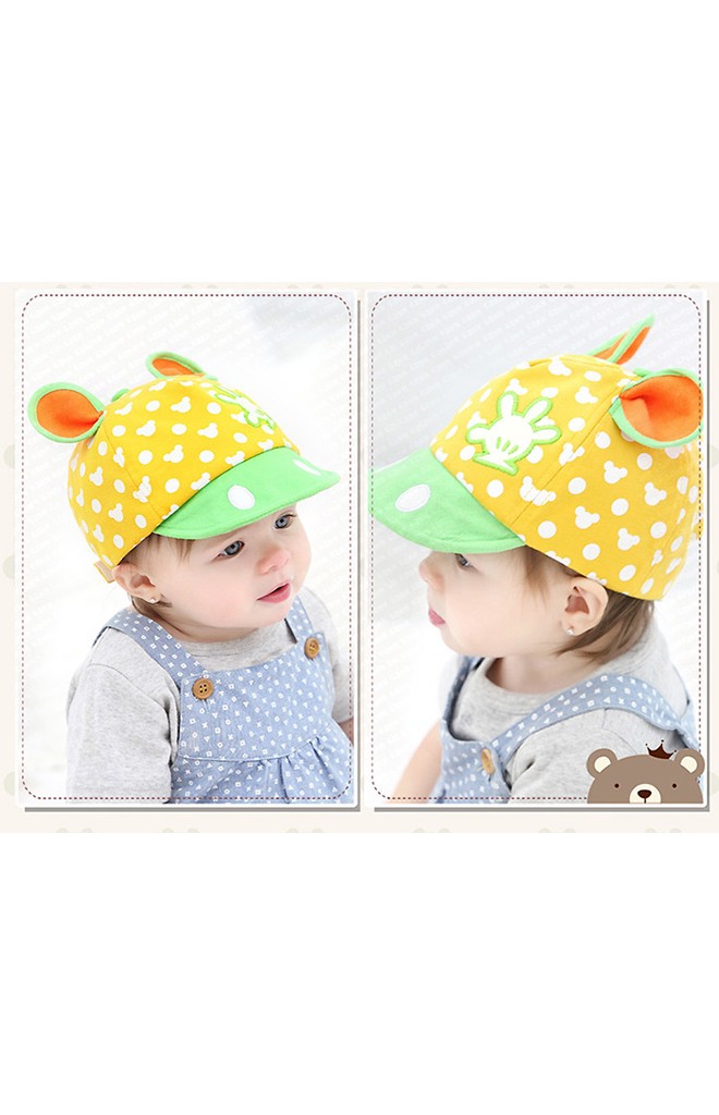 หมวกแก๊ปมิกกี้ ตัวหมวกสกีนลายมิกกี้ แต่งหูน่ารักจาก GZMM