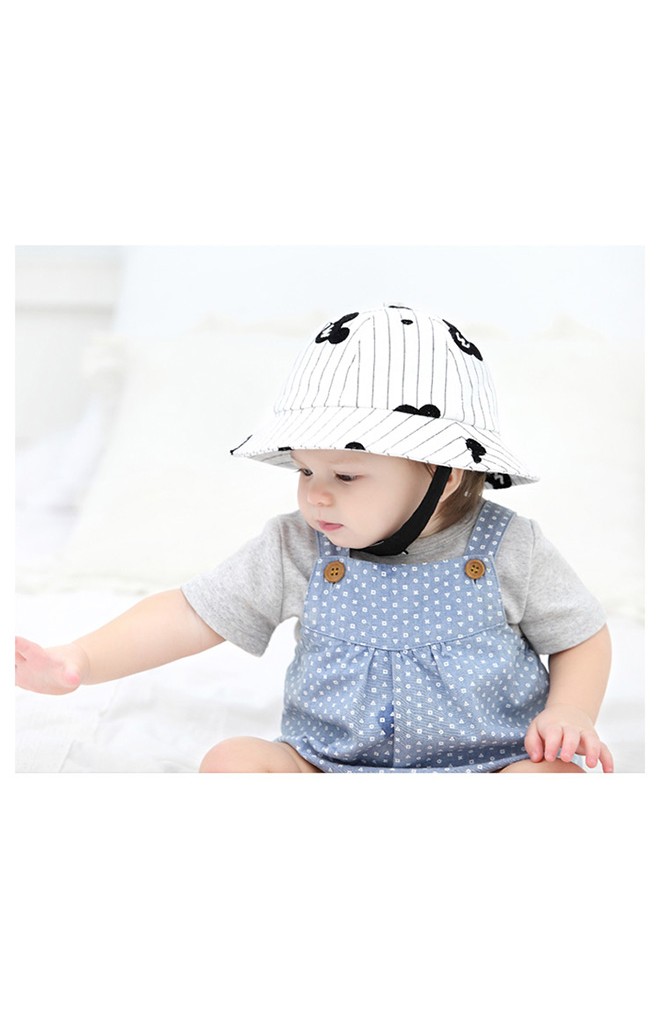 หมวกเด็กทรง BUCKET ลายทางปักมิกกี้ จาก GZMM