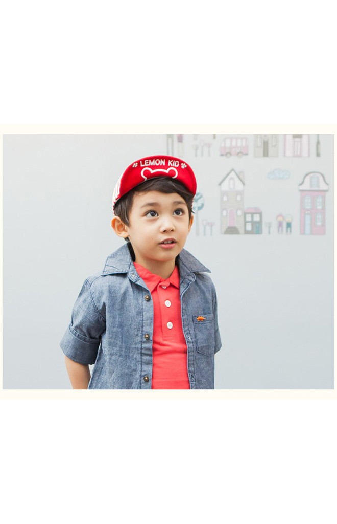 หมวกแก๊ปเด็กลายทาง ปักอักษร BEAR จาก Lemonkid