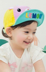 หมวกแก๊ปเด็กหน้าหมี ใต้ปีกหมวกแต่งอักษร LEMON จาก Lemonkid