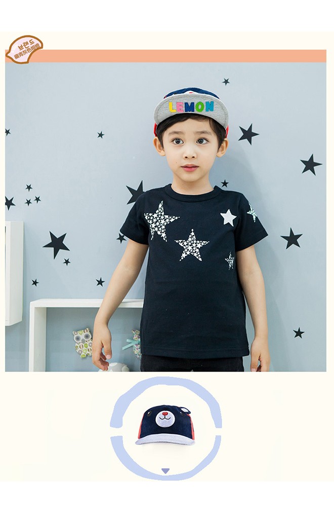 หมวกแก๊ปเด็กหน้าหมี ใต้ปีกหมวกแต่งอักษร LEMON จาก Lemonkid
