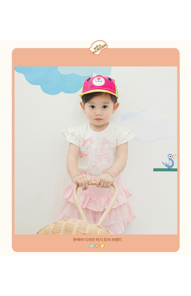 หมวกแก๊ปเด็กหน้าหมี ใต้ปีกหมวกแต่งอักษร LEMON จาก Lemonkid