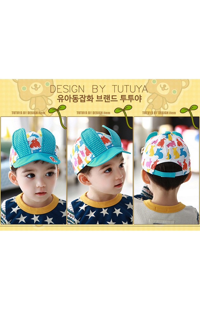 หมวกแก๊ปลายกระต่ายแต่งหูกระต่ายยาว จาก TUTUYA