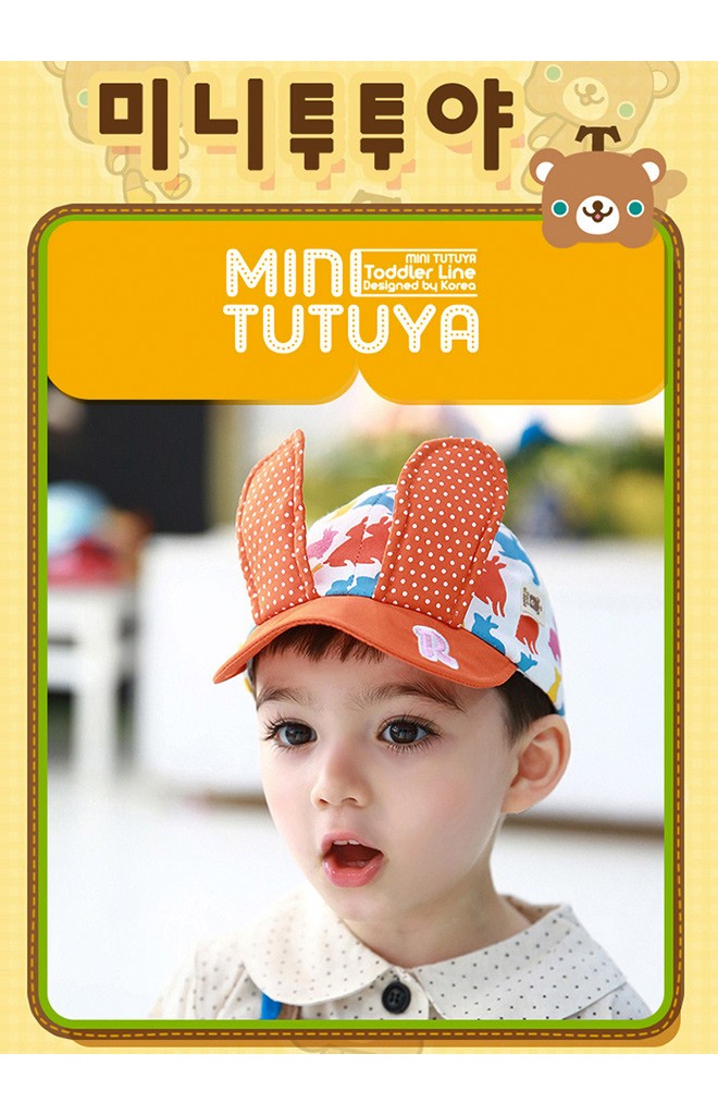 หมวกแก๊ปลายกระต่ายแต่งหูกระต่ายยาว จาก TUTUYA