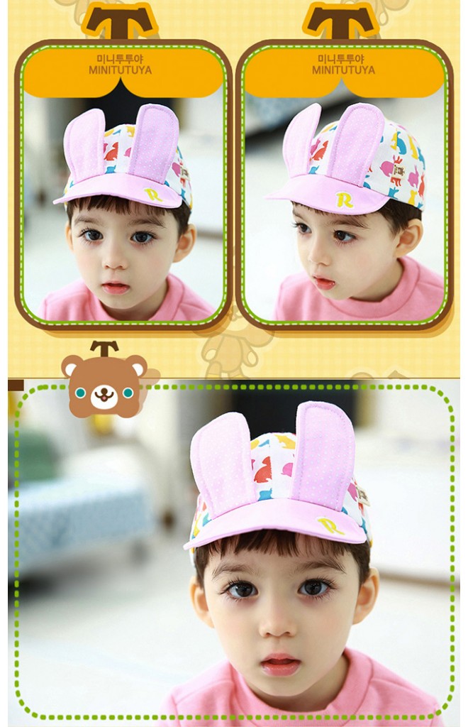 หมวกแก๊ปลายกระต่ายแต่งหูกระต่ายยาว จาก TUTUYA