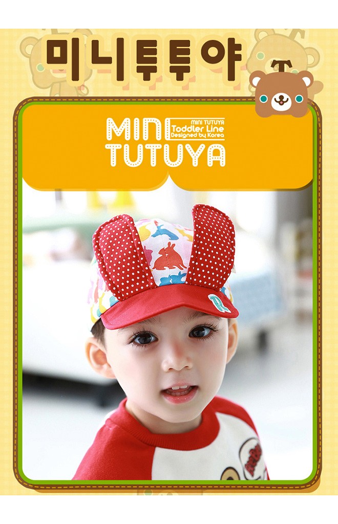หมวกแก๊ปลายกระต่ายแต่งหูกระต่ายยาว จาก TUTUYA