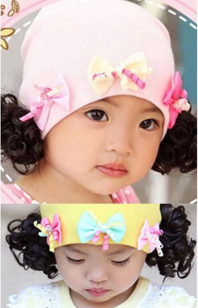 หมวกปอยผมแต่งโบว์น่ารักๆ 3 สี หมวกปอยผมแต่งโบว์น่ารักๆ 3 สี