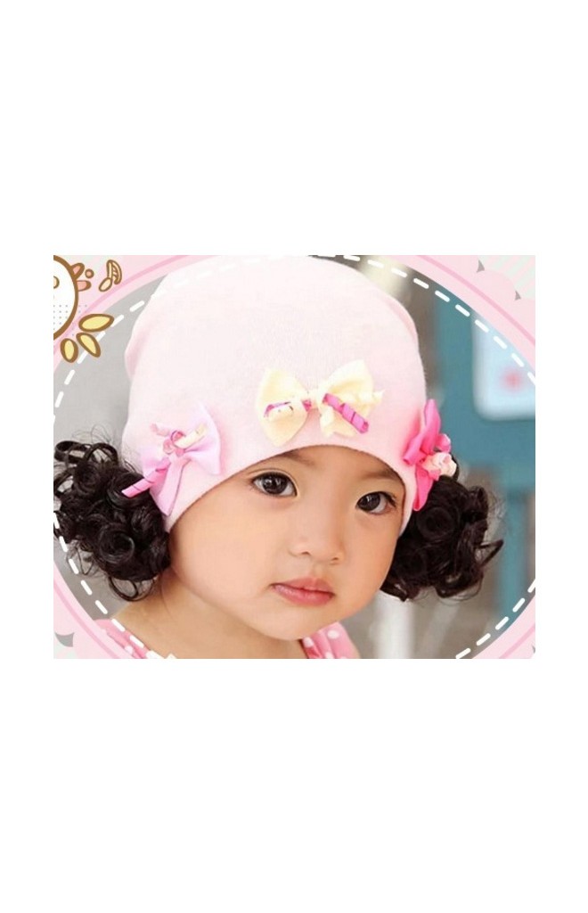หมวกปอยผมแต่งโบว์น่ารักๆ 3 สี