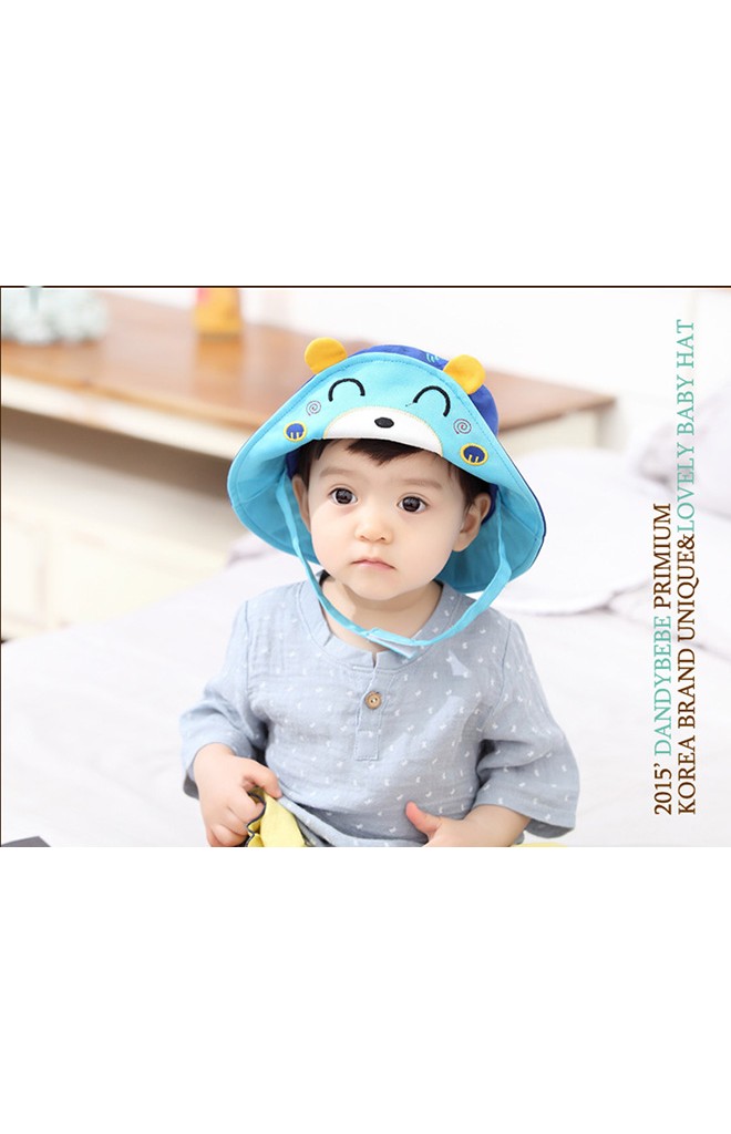 หมวกเด็กปีกกว้างหน้าหมีน้อย ดีไซน์น่ารัก