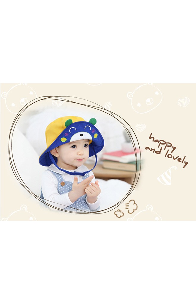 หมวกเด็กปีกกว้างหน้าหมีน้อย ดีไซน์น่ารัก
