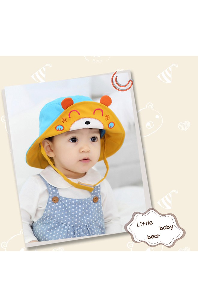 หมวกเด็กปีกกว้างหน้าหมีน้อย ดีไซน์น่ารัก