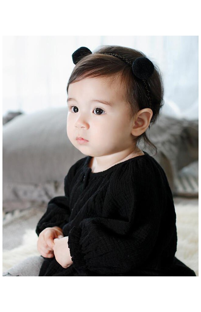 สายคาดผมเด็กหญิงแต่งปอมปอม
