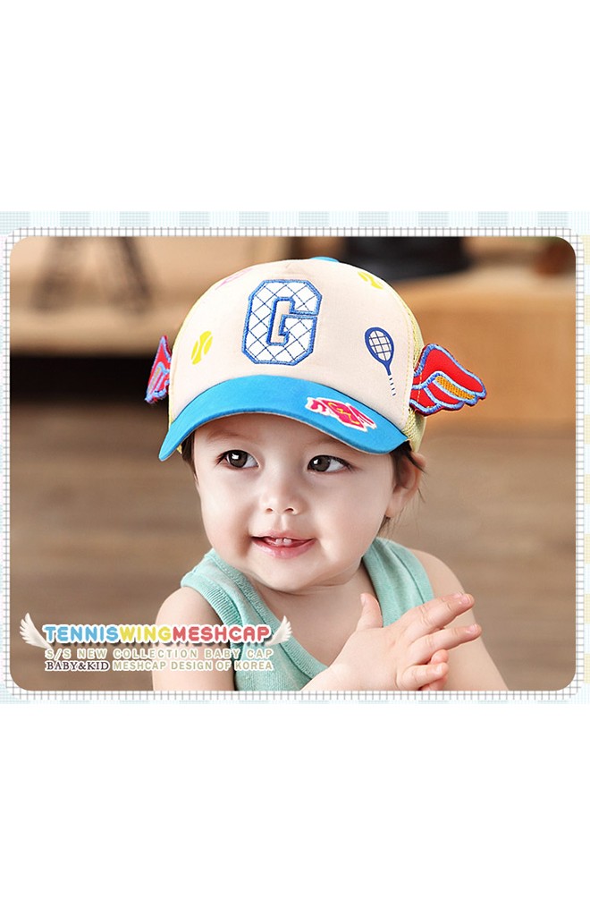 หมวกแก๊ปปักอักษร G สกรีนลายเทนนิส แต่งปีกน่ารัก จาก GZMM