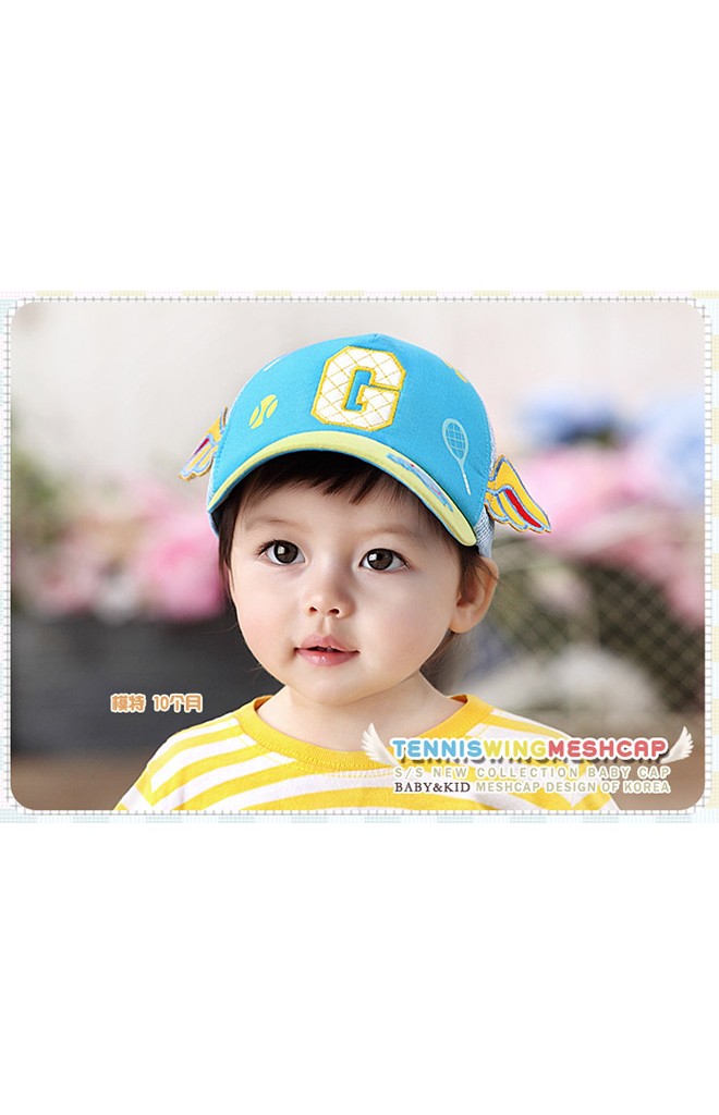 หมวกแก๊ปปักอักษร G สกรีนลายเทนนิส แต่งปีกน่ารัก จาก GZMM