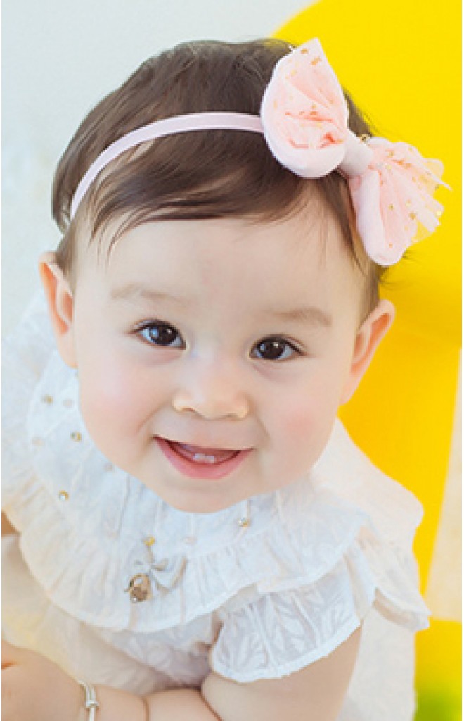 สายคาดผมโบว์แต่งผ้าตาข่ายลายดาว สายคาดผมโบว์แต่งผ้าตาข่ายลายดาว