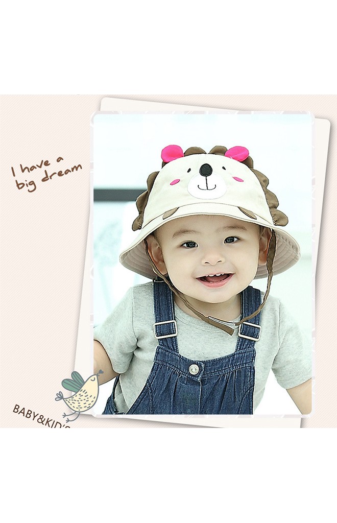 หมวกเด็กปีกรอบกันแดดเจ้าสิงโตน้อย ดีไซน์น่ารัก