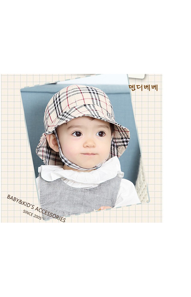 หมวกเด็กปีกรอบ(BUCKET) ลายสก๊อต