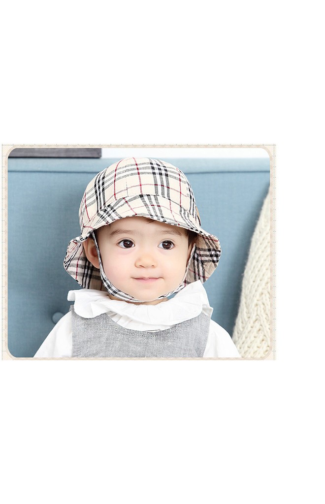 หมวกเด็กปีกรอบ(BUCKET) ลายสก๊อต