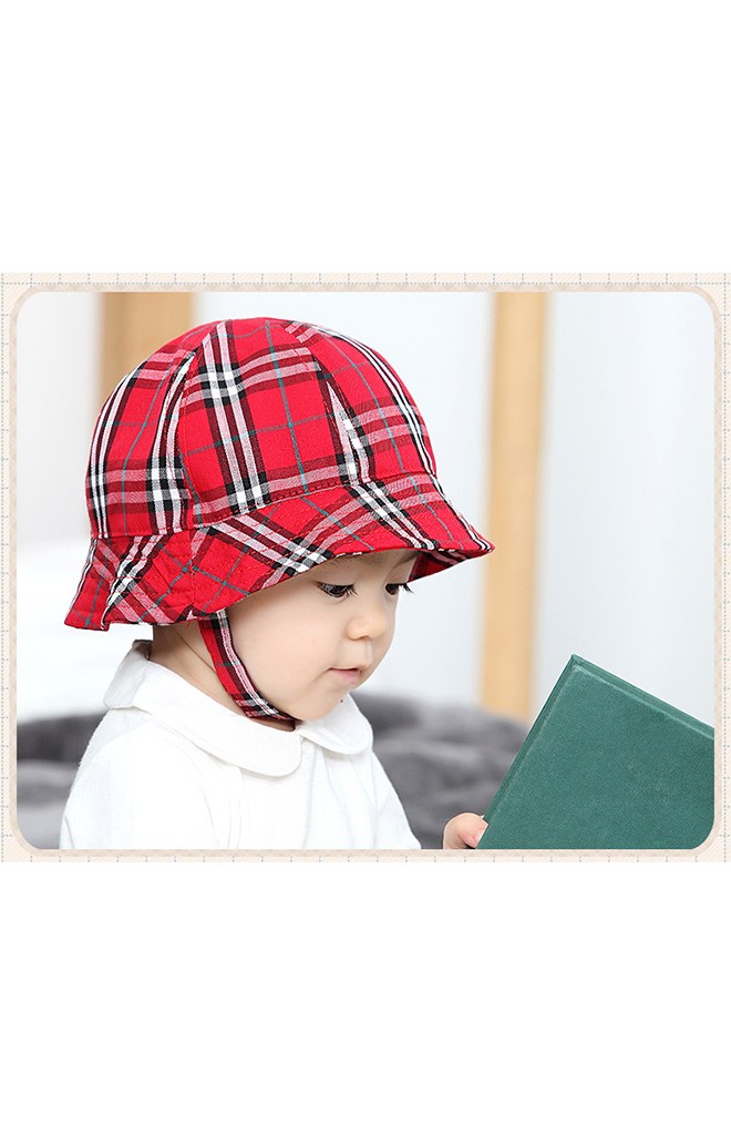 หมวกเด็กปีกรอบ(BUCKET) ลายสก๊อต