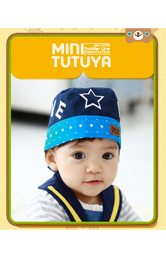 หมวกเด็กโจรสลัด ด้านข้างสกรีนอักษร H A T E จาก TUTUYA