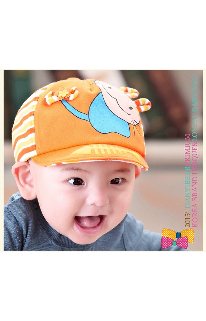 หมวกแก๊ปแมวน้อย ปีกหมวกสกรีนรูปปลา