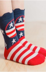 ถุงเท้าเด็กลายธงชาติอเมริกา แบบสั้น