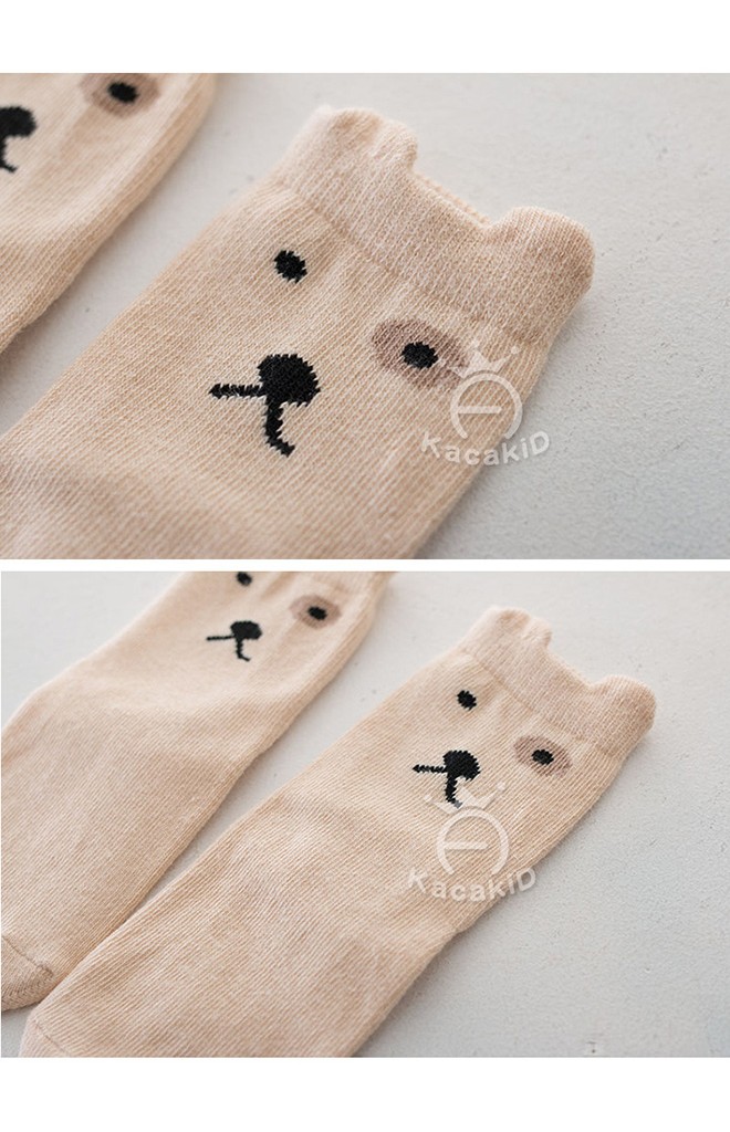 ถุงเท้าเด็กลายหน้าสัตว์น่ารักๆ มีกันลื่น จาก kacakid