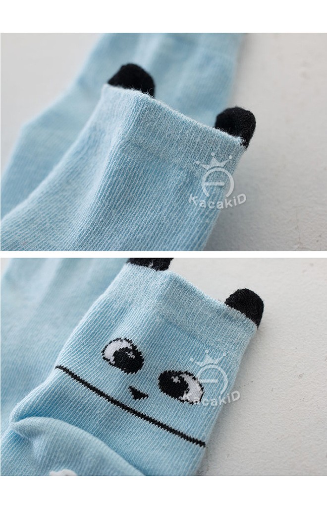 ถุงเท้าเด็กหน้าแมวตาโต แบบมีกันลื่น จาก kacakid