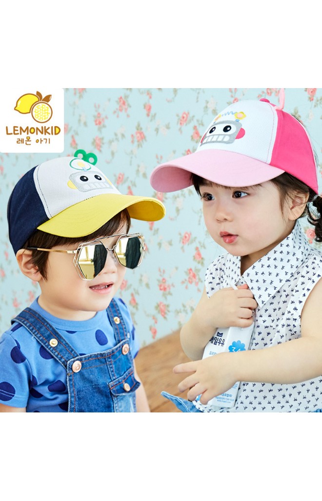 หมวกแก๊ปกันแดดปักลายหุ่นยนต์ จาก Lemonkid