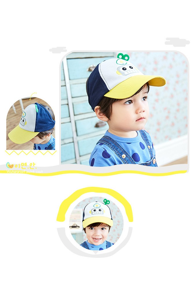 หมวกแก๊ปกันแดดปักลายหุ่นยนต์ จาก Lemonkid