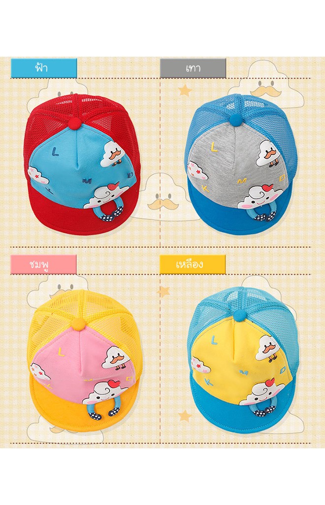 หมวกแก๊ปลายเมฆน้อย ด้านหลังเป็นตาข่าย Lemonkid