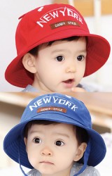หมวกเด็กปีกรอบปัก NEW YORK แต่งหูน่ารัก