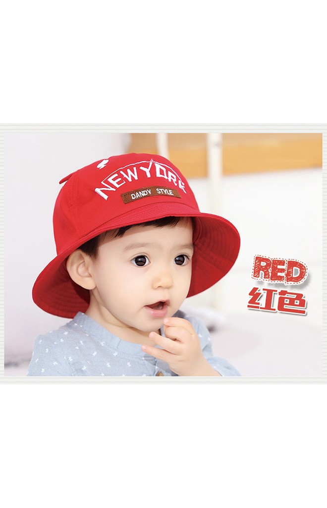 หมวกเด็กปีกรอบปัก NEW YORK แต่งหูน่ารัก