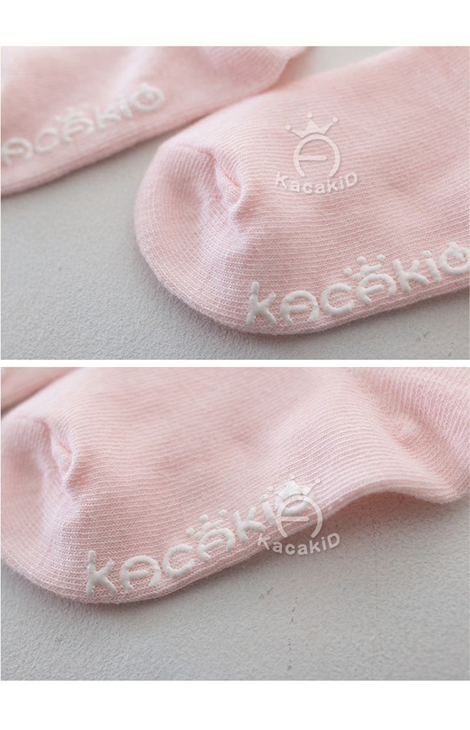 ถุงเท้าเด็กหญิงแบบยาว ขอบระบายสวย มีกันลื่น kacakid