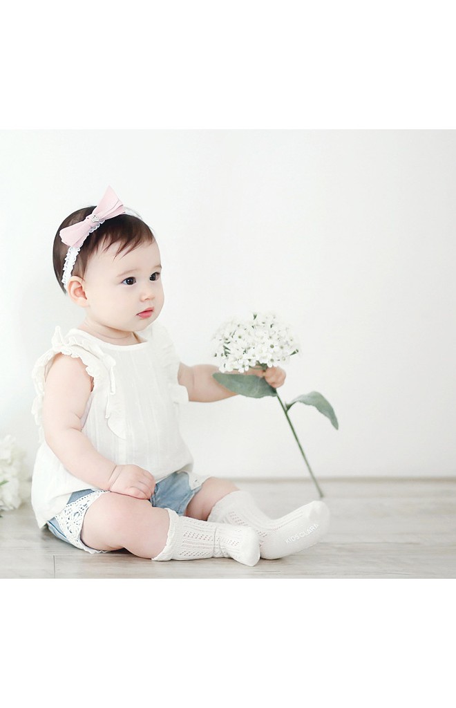สายคาดโบว์เด็กแต่งมงกุฎเล็กๆ สายคาดขาว