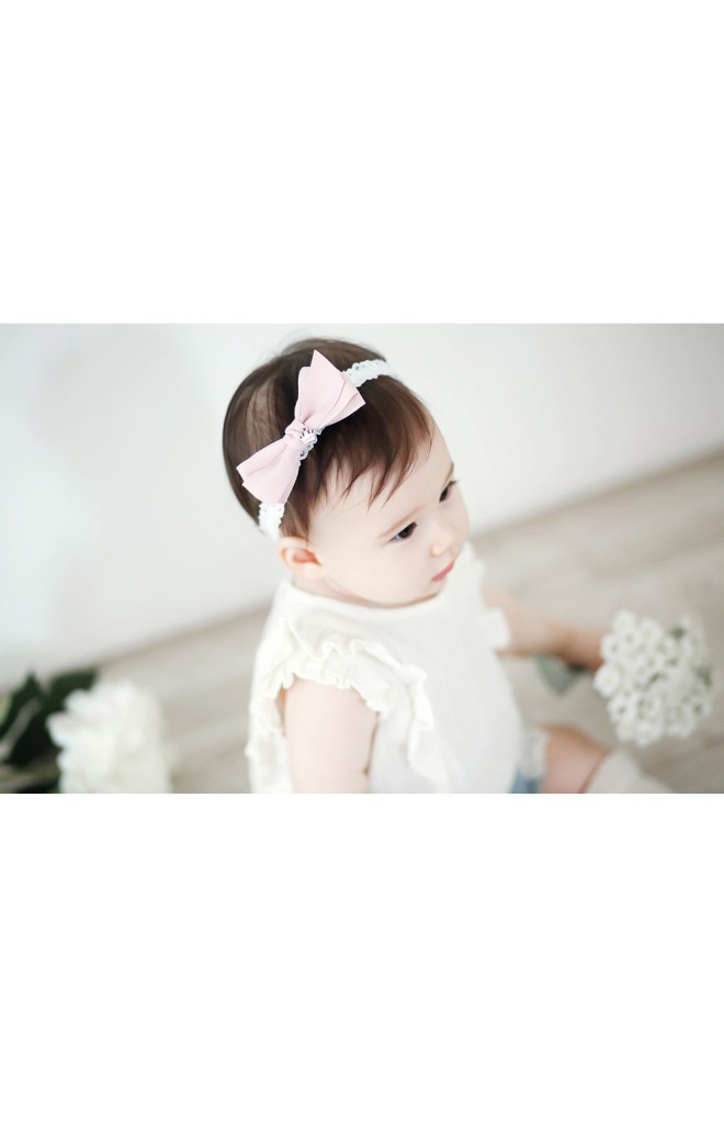 สายคาดโบว์เด็กแต่งมงกุฎเล็กๆ สายคาดขาว