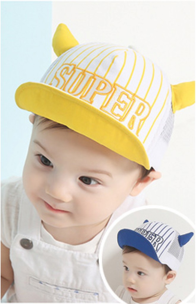หมวกแก๊ปเด็ก ปักอักษร SUPER แต่งเขาเท่ๆ หมวกแก๊ปเด็ก ปักอักษร SUPER แต่งเขาเท่ๆ