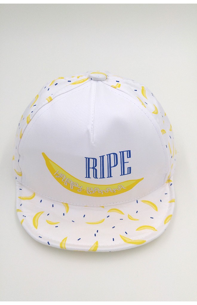 หมวกแก๊ปเด็กลายกล้วย สกรีนอักษร RIPE
