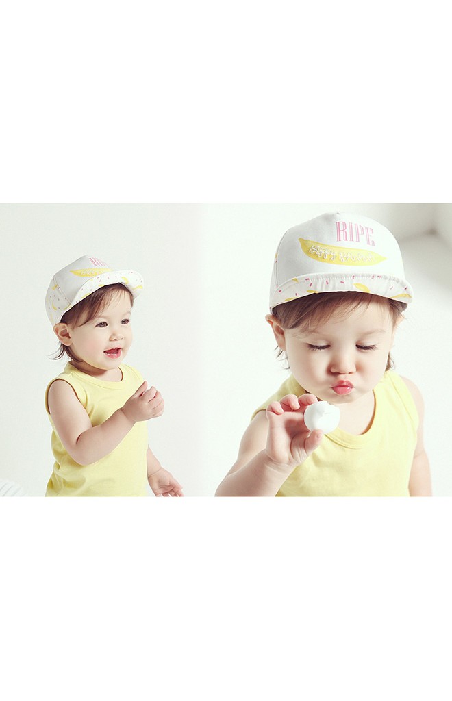 หมวกแก๊ปเด็กลายกล้วย สกรีนอักษร RIPE