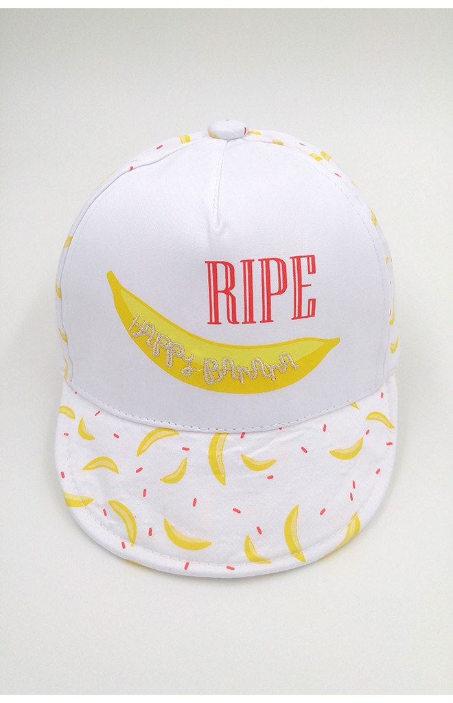 หมวกแก๊ปเด็กลายกล้วย สกรีนอักษร RIPE