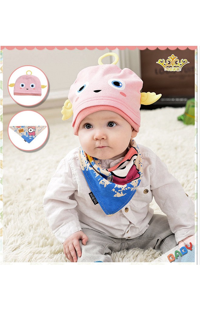 เซ็ตหมวกเด็กพร้อมผ้ากันเปื้อน LITTLE ANGEL HAT