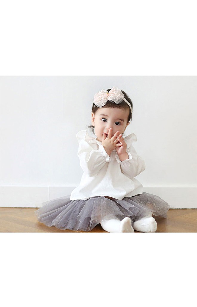 สายคาดผมเด็กหญิงรูปโบว์ลูกไม้สวย