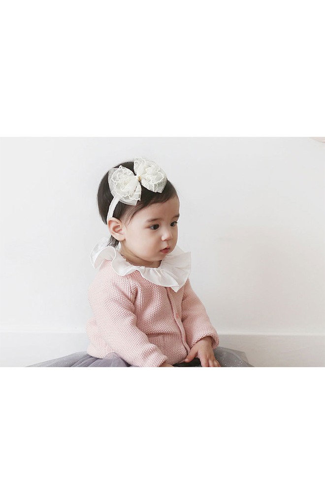 สายคาดผมเด็กหญิงรูปโบว์ลูกไม้สวย