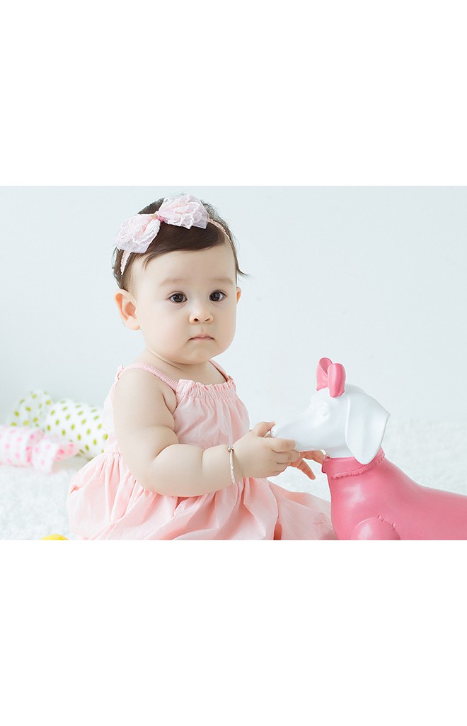 สายคาดผมเด็กหญิงรูปโบว์ลูกไม้สวย